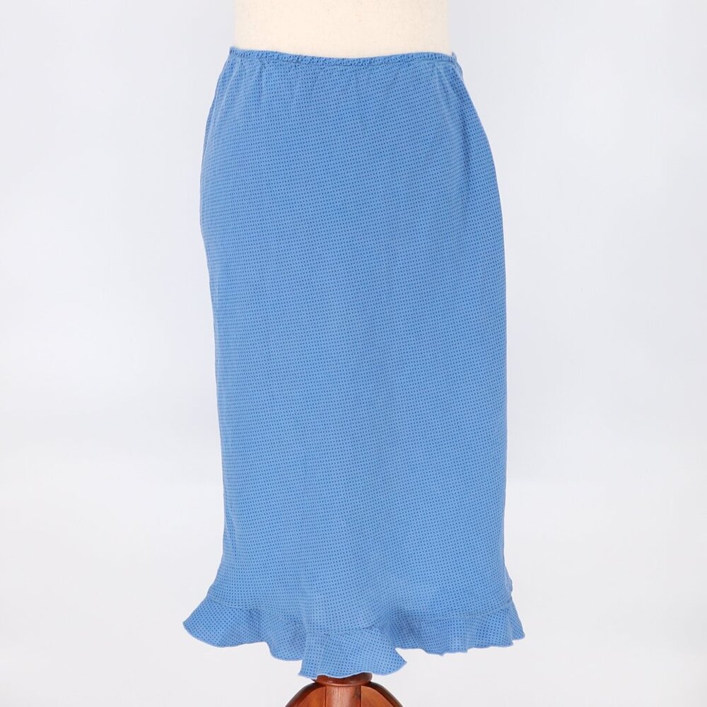 NWT CUT LOOSE 100% Linen Bias Midi Skirt in Blue Jay Flared Hem Size XL